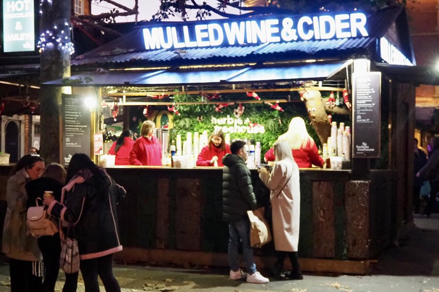 Mulled wine and cider stall at York’s Christmas market
